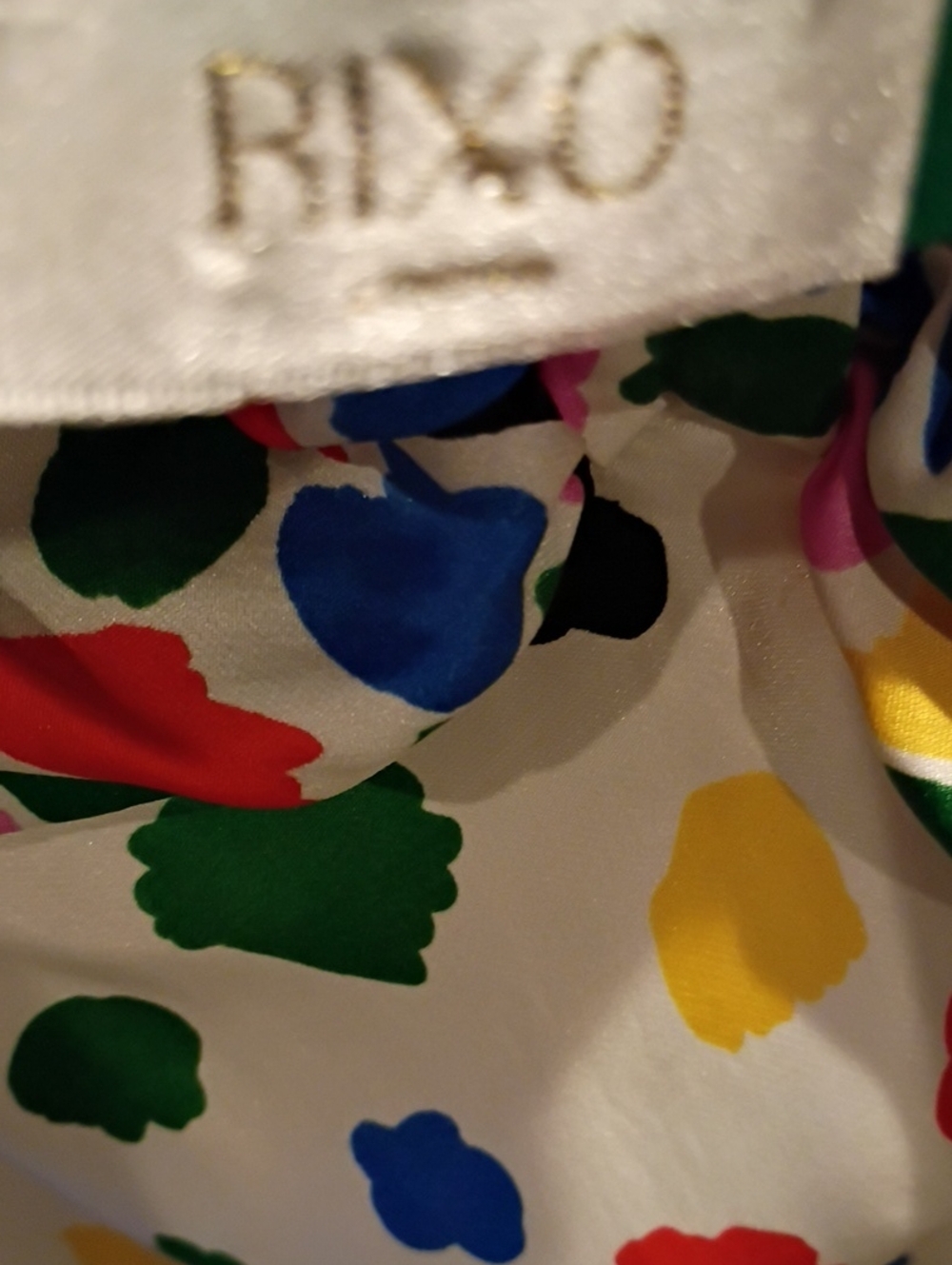 Rixo White Background Dress With Multicolored Splotches